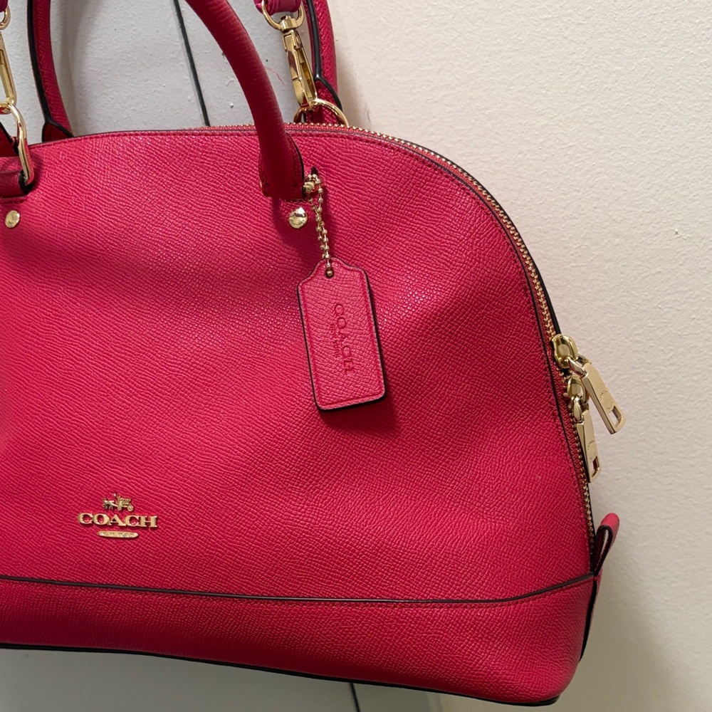 💋SOLD💋Coach Fuchsia Leather Satchel - Picture 8 of 9